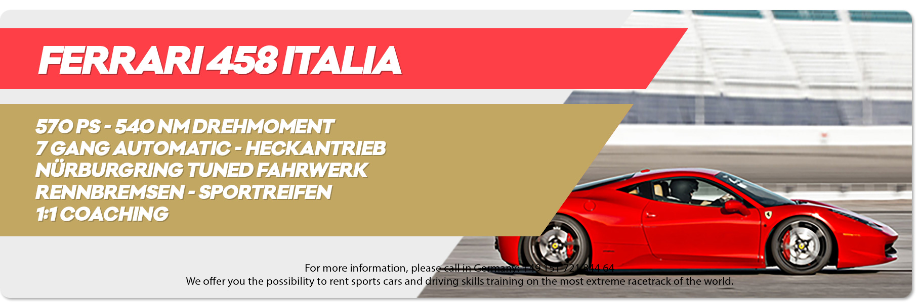 Rent a Ferrari Italia 458