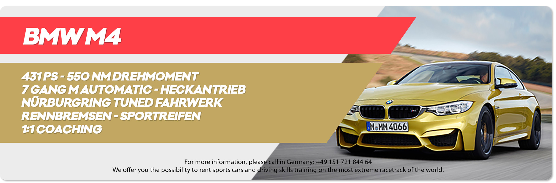 Rent a BMW M4 Nurburgring